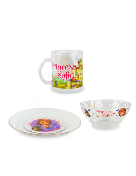 WD8543 Conjunto vajilla de cristal para niñas mod. PRINCESA SOFIA