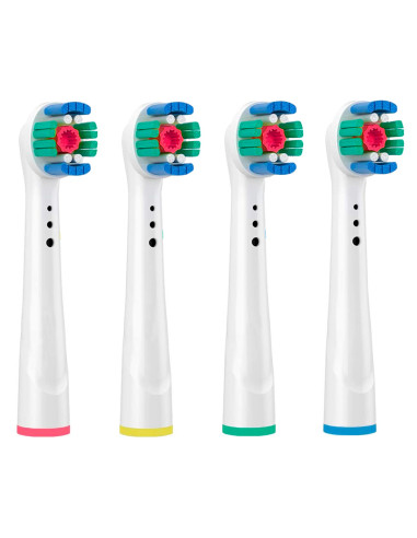 4 cabezales compatible con cepillo de dientes eléctrico cerdas blanqueadoras 3D