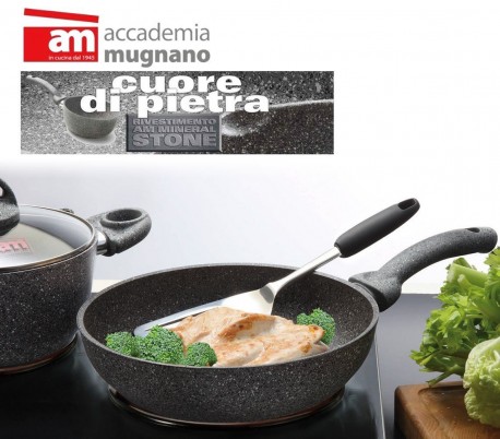 Cacerolade 24cm y dos mangos antiadherente y revestimiento con efecto piedra - Accademia Mugnano CUORE DI PIETRA