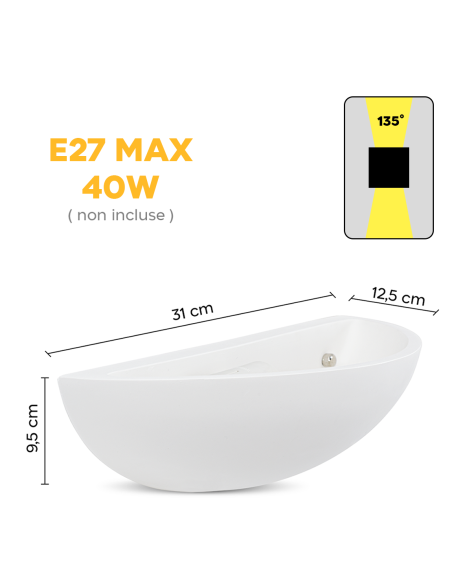 Plafón LED de yeso para pared GS-5036 Diseño de pared para pintar E27 Attack