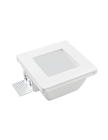 Portalámparas Escayola Retráctil GS-5003 Cuadrado Blanco Empotrable GU10 Attack