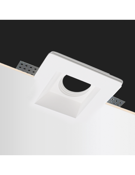 Portalámparas Escayola Retráctil GS-5006 Blanco Cuadrado Empotrable GU10 Attack