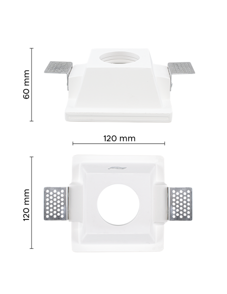 Portalámparas Escayola Retráctil GS-5006 Blanco Cuadrado Empotrable GU10 Attack