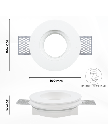 Portalámparas Retráctil de Yeso GS-5009 Redondo...