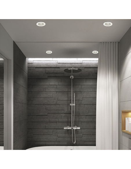 Portalámparas Retráctil de Yeso GS-5009 Redondo Blanco Empotrable GU10 Attack