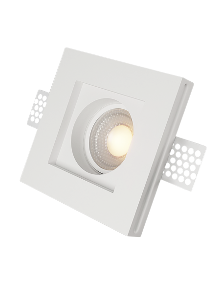 Portalámparas Escayola Retráctil GS-5010 Blanco Cuadrado Empotrable GU10 Attack