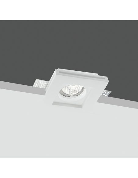 Portalámparas Escayola Retráctil GS-5010 Blanco Cuadrado Empotrable GU10 Attack