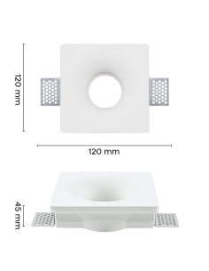Portalámparas Escayola Retráctil GS-5011 Cuadrado Blanco... 2