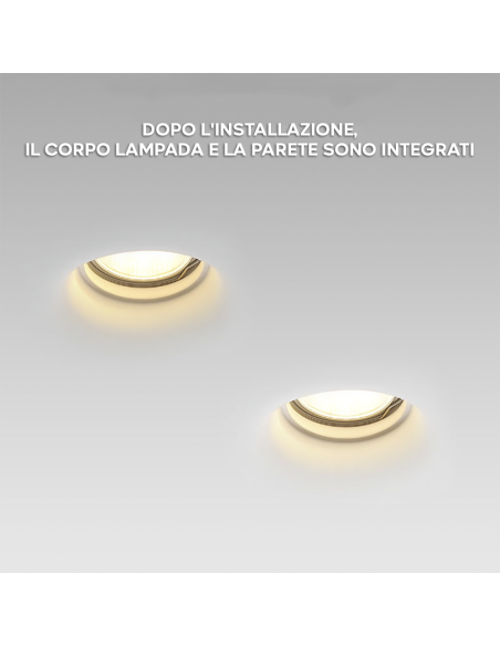 Portalámparas Escayola Retráctil GS-5011 Cuadrado Blanco Empotrable GU10 Attack