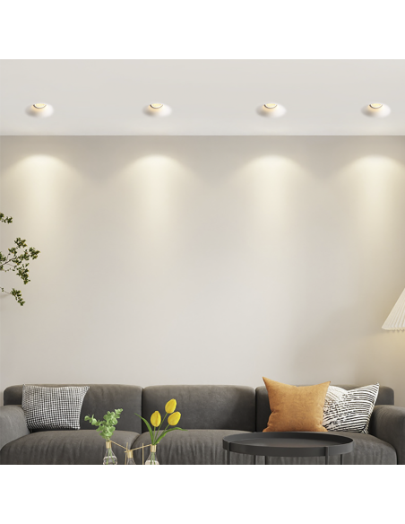 Portalámparas Escayola Retráctil GS-5011 Cuadrado Blanco Empotrable GU10 Attack