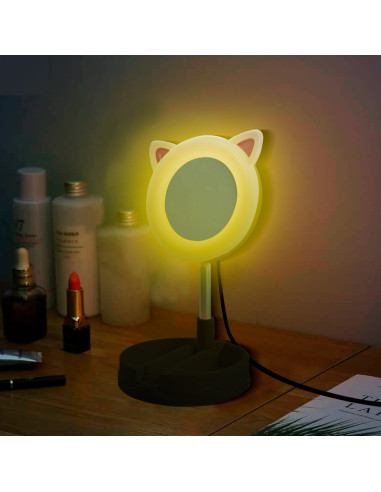 Espejo iluminado para Smartphone con Anillo de...