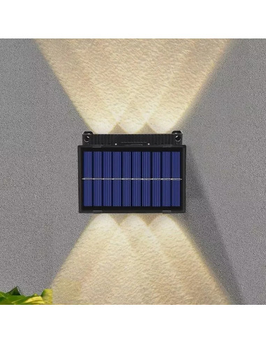 Lámpara de pared 6 LED con panel solar 7W Luz...