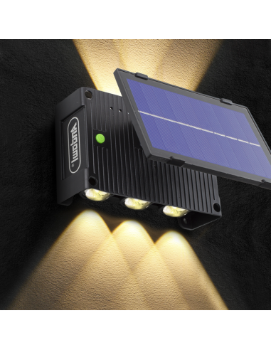 Lámpara de pared 6 LED con panel solar 7W Luz...