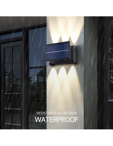 Lámpara de pared 6 LED con panel solar 7W Luz...