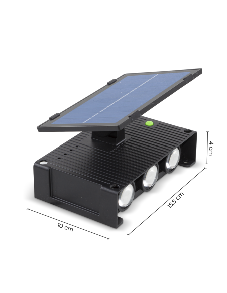 Lámpara de pared 6 LED con panel solar 7W Luz cálida Sensor de movimiento