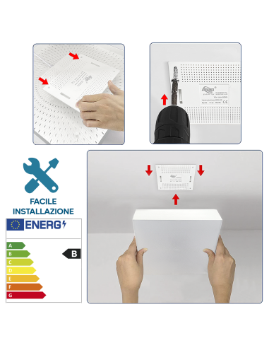 Plafón LED 12W Luz Blanca 6000K forma Cuadrada...