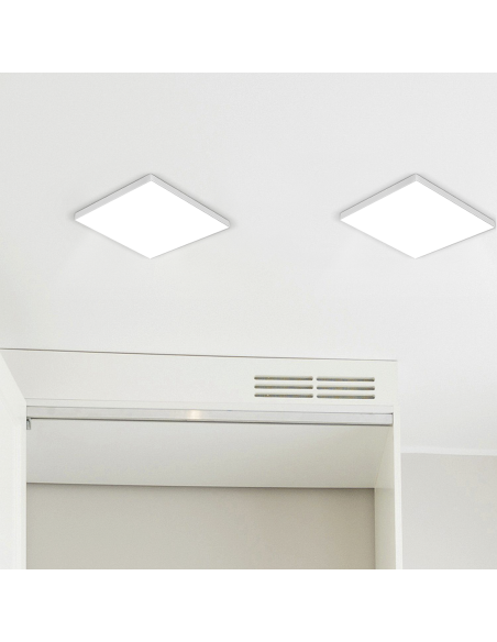 Plafón LED 12W Luz Blanca 6000K forma Cuadrada Lámpara Slim para Interior