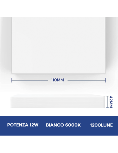 Plafón LED 12W Luz Blanca 6000K forma Cuadrada...