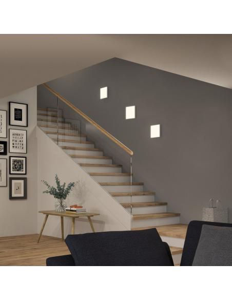 Plafón LED 12W Luz Blanca 6000K forma Cuadrada Lámpara Slim para Interior