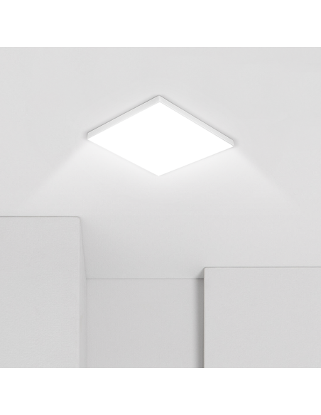 Plafón LED 12W Luz Blanca 6000K forma Cuadrada Lámpara Slim para Interior