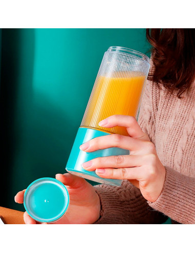 Exprimidor de cítricos portátil mini recargable...