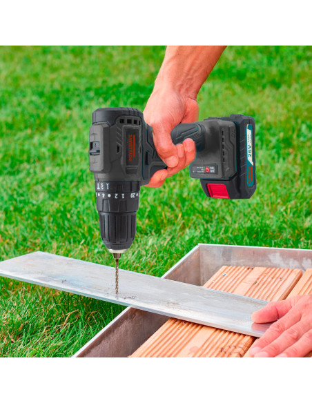 Atornillador Taladro Inalámbrico de Doble Batería con Percusión 26V y Maletín