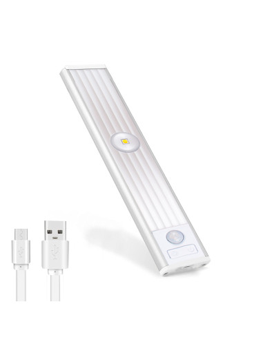 Tira LED Magnética Luz Inteligente 20 cm Recargable por USB Sensor Movimiento