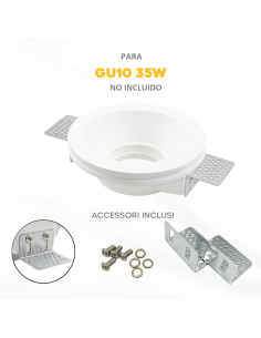 Portalámparas empotrable de yeso GS-5007 redondo blanco... 2