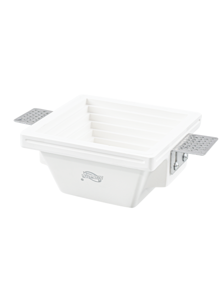 Portalámparas empotrable de yeso GS-5004 cuadrado blanco con conexión GU10