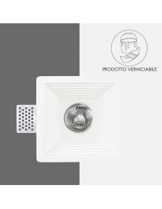 Portalámparas empotrable de yeso GS-5004 cuadrado blanco... 2