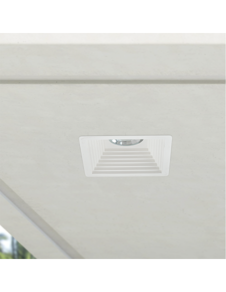 Portalámparas empotrable de yeso GS-5004 cuadrado blanco con conexión GU10