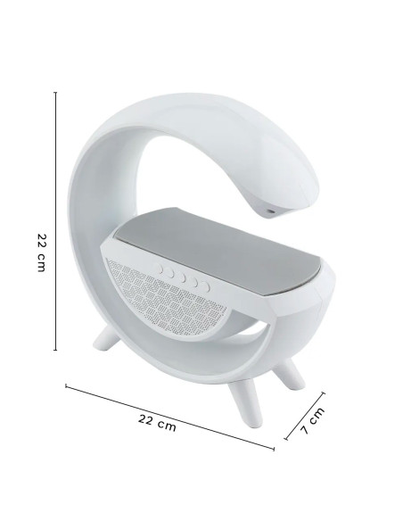 Lámpara de carga inalámbrica LED Bluetooth 5.0 para smartphone radio AUX USB TF