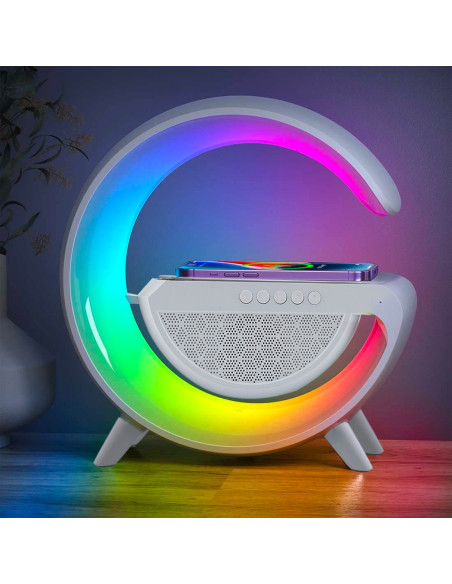 Lámpara de carga inalámbrica LED Bluetooth 5.0 para smartphone radio AUX USB TF