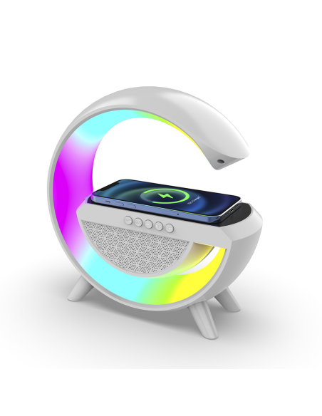 Lámpara de carga inalámbrica LED Bluetooth 5.0 para smartphone radio AUX USB TF