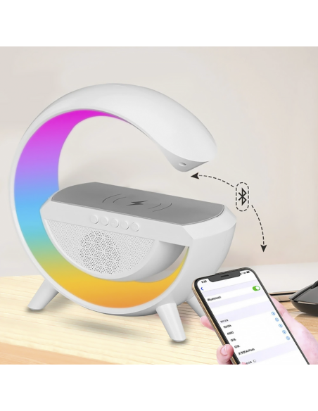 Lámpara de carga inalámbrica LED Bluetooth 5.0 para smartphone radio AUX USB TF