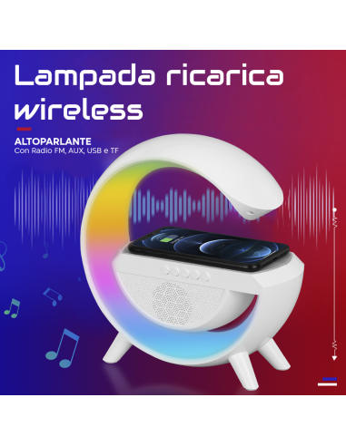Lámpara de carga inalámbrica LED Bluetooth 5.0...