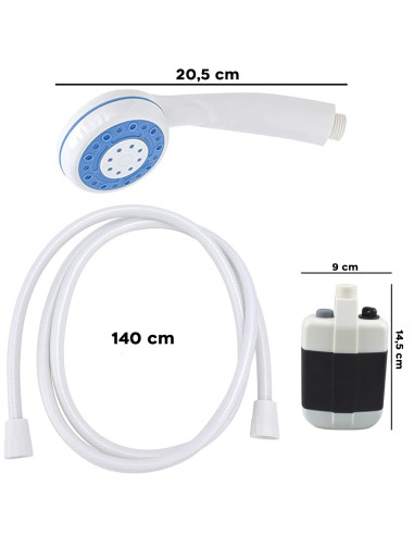 Ducha portátil recargable con manguera flexible...