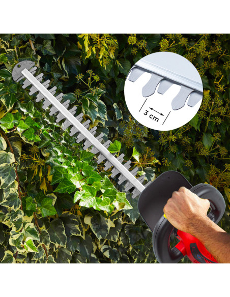 Cortasetos eléctrico inalámbrico sin cables de 600W recargable, cuchilla 51cm.