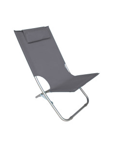 Silla de playa plateada plegable Giga en OXFORD 82x48xh52... 2