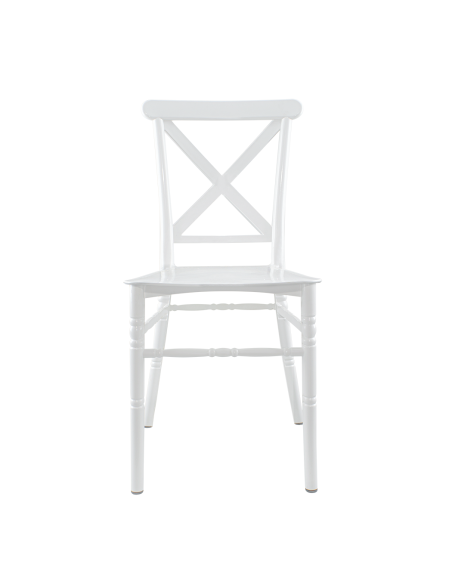 Set de 4 sillas Sidney blancas de polipropileno, vintage, catering y eventos.