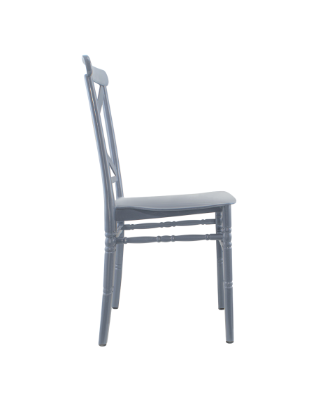 Set de 4 sillas Sidney Gris en polipropileno vintage, para catering y eventos