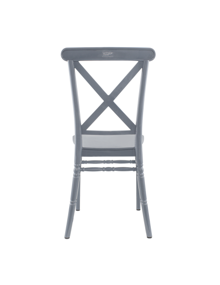 Set de 4 sillas Sidney Gris en polipropileno vintage, para catering y eventos