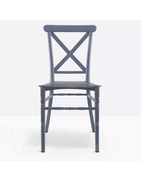 Set de 4 sillas Sidney Gris en polipropileno vintage, para catering y eventos