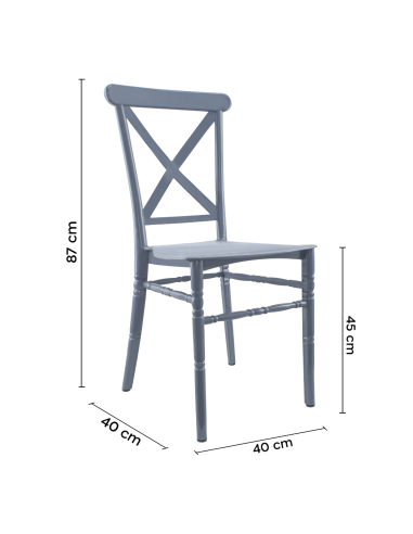 Set de 4 sillas Sidney Gris en polipropileno...