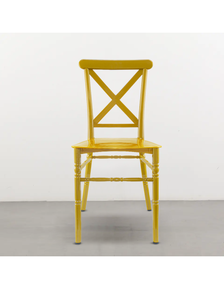 Set 4 Sillas Sidney  Mostaza de Polipropileno Vintage paraCatering y Eventos