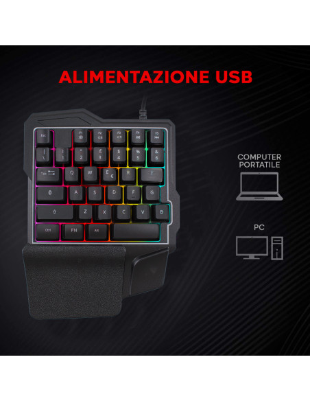 Teclado gaming mecánico retroiluminado con 35 teclas de juego profesional