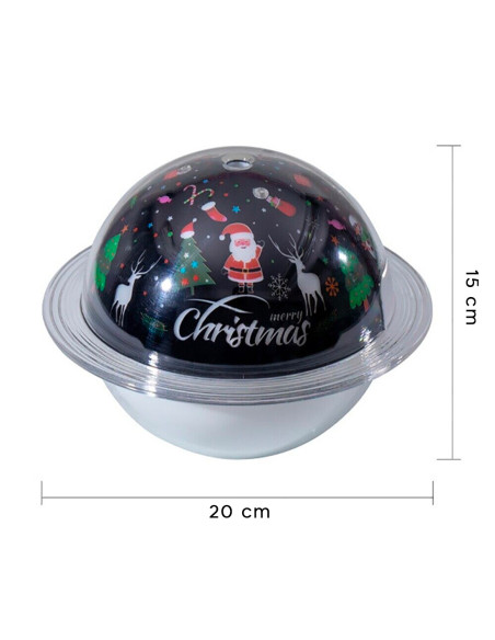 Difusor humidificador Lámpara LED Paisaje Navideño con soporte de madera