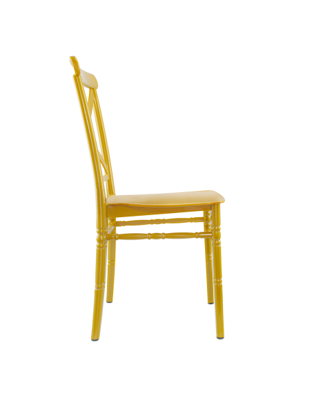 Set 6 Sillas Sidney Mostaza de polipropileno Vintage ideales Catering y Eventos