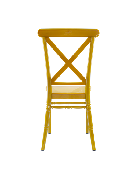 Set 6 Sillas Sidney Mostaza de polipropileno Vintage ideales Catering y Eventos