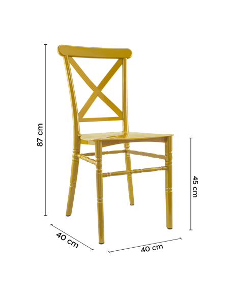 Set 6 Sillas Sidney Mostaza de polipropileno Vintage ideales Catering y Eventos